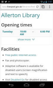 Library pages Mobile