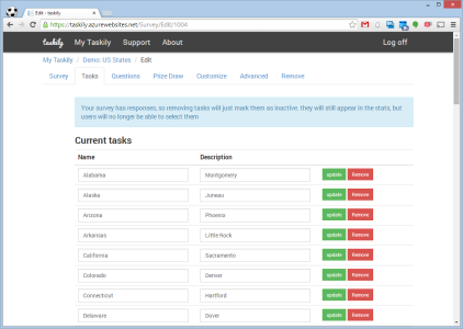 edit and control your survey  