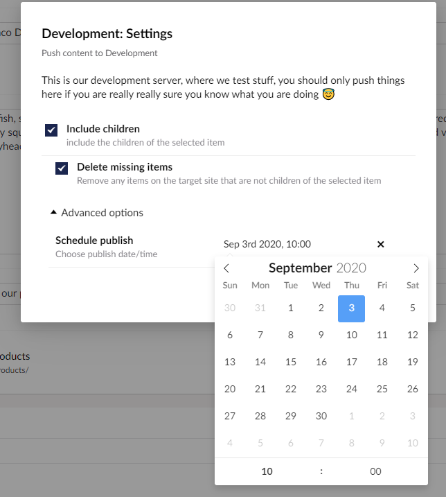 Schedule content for publication