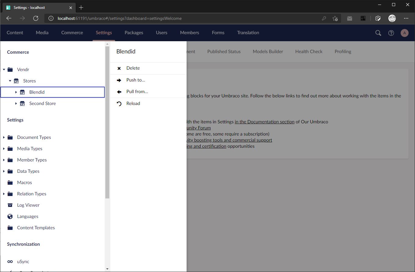 Coming soon! Push and pull vendr stores