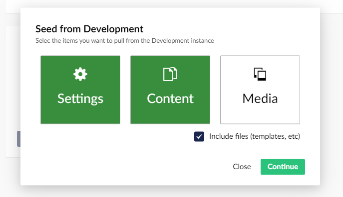 Site Seed Sync Options