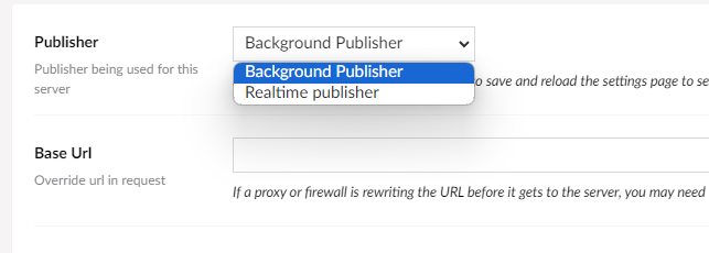 Selecting the background publisher