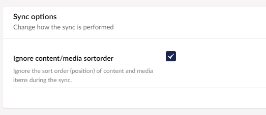 Advanced server options - Ignore sort order
